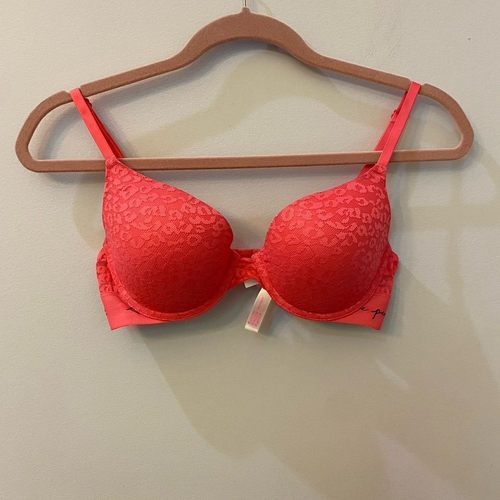 Pink Victoria’s Secret Wear Everywhere Push-Up Bra Women Size 32D